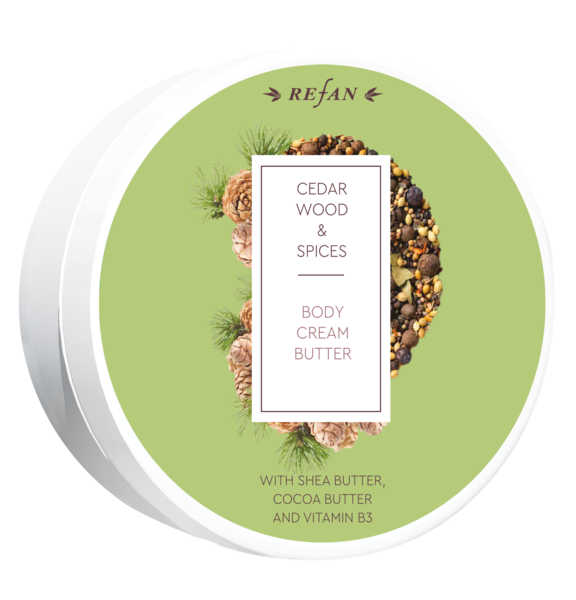 Body cream butter Cedar wood and Spices 200ml. - REFAN