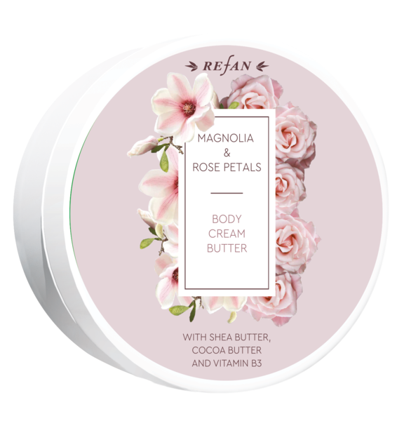 Body cream butter Magnolia and Rose petals 200ml. - REFAN