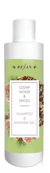 Shampoo and shower gel Cedar wood and Spices 250ml. - REFAN