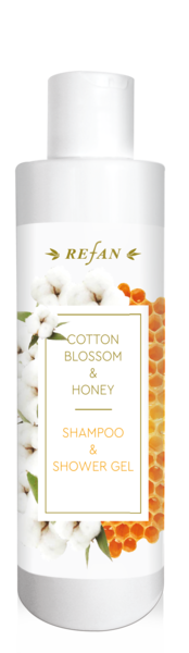 Shampoo and shower gel Cotton Blossom and Honey 250ml. - REFAN