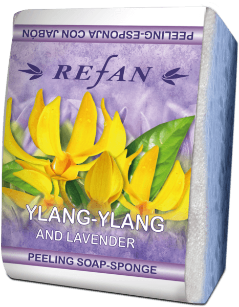 Peeling soap sponge Lavender and Ylang - Ylang - REFAN