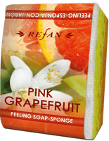 Peeling soap sponge Pink grapefruit - REFAN